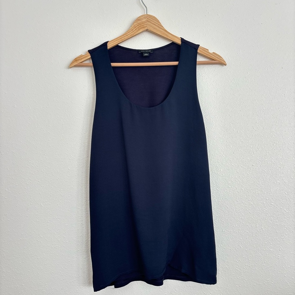 Ann Taylor Elegant Navy Sleeveless Top